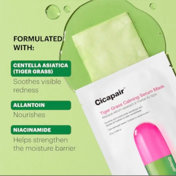 Cicapair Dr Jart+ Tiger Grass Calming Mask Box Set of 5 Masks (24g/ 0.84oz X 5 ) - Picture 2 of 6